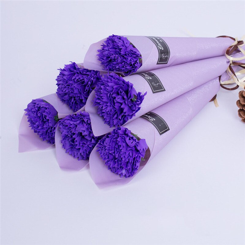 1pc romantiske kunstig såpe rose blomster bukett enkelt nellike for hjemmet bryllup dekor gjør det selv forsyninger valentinsdag: B6