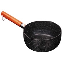 20Cm Soep Voorraad Potten Maifan Stone Kookgerei Met Houten Handvat Melk Pot Universele Koekenpan Zwart Aluminium Sneeuw non-stick