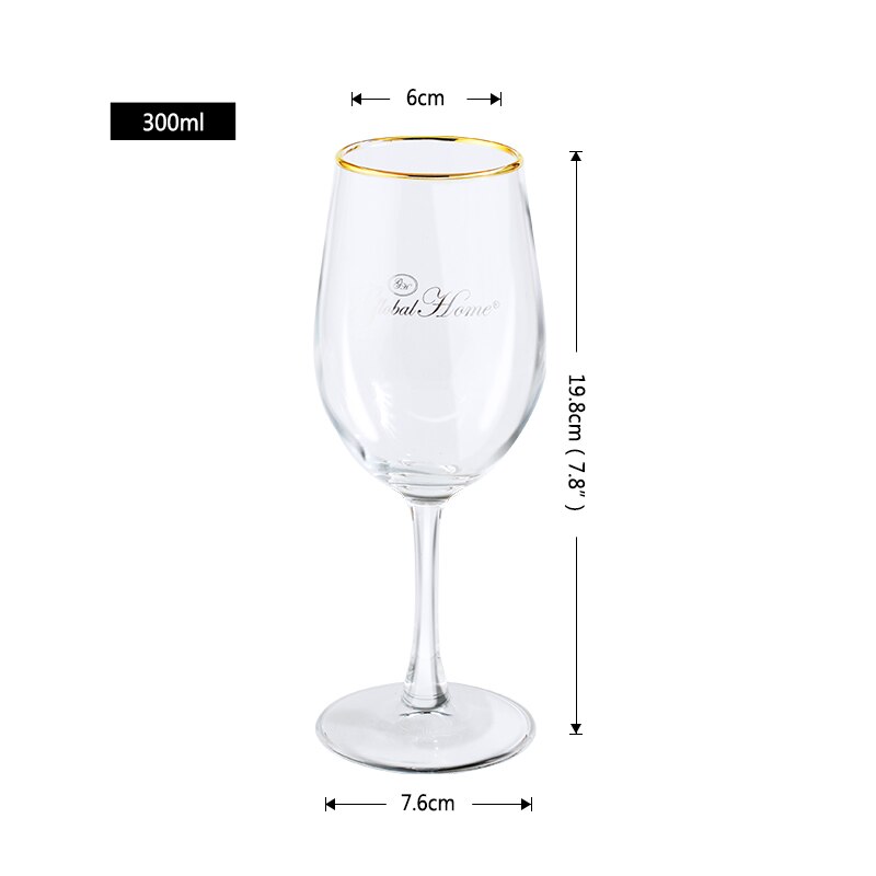 Copas de champán con borde dorado upspirit, juego de vasos para agua y zumo, para cóctel, vino, whisky, bar, bodas y fiestas.: 300ml