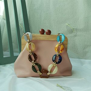 Klamerka damska torba na ramię akrylowa Chian damska torebka Kisslock kobieta twarda obudowa Crossbody torby dla kobiet 2020 nowy: różowy