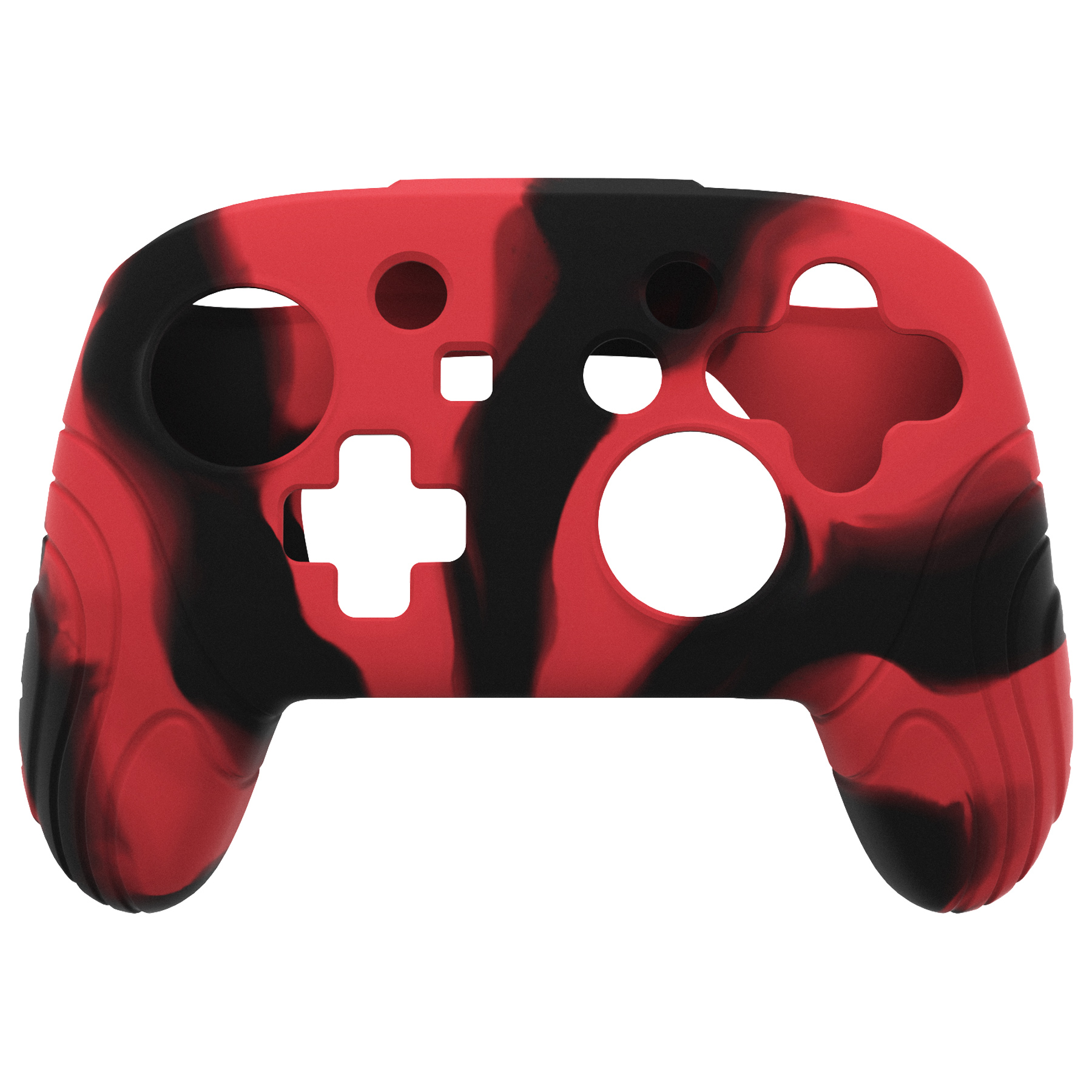 Playvital samurai edition ergonomische silikon hauts chutz hülle mit daumen griffen für nintendo switch pro-rot schwarz: Default Title