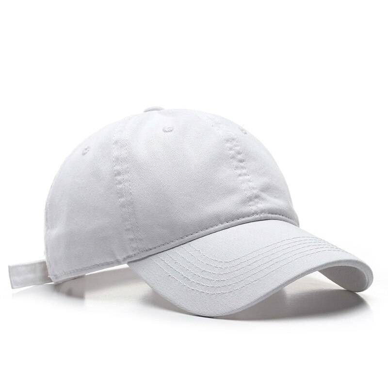 Boné de beisebol de alta qualidade para homens e mulheres moda algodão cor sólida chapéu lavável casual snapback chapéu atacado: White