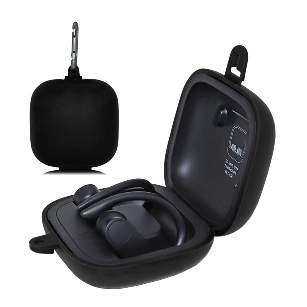 Waterdichte draagbare hoofdtelefoonhoes, beschermhoes voor beats powerbeats pro-headset, siliconen hoesjes, draadloze hoofdtelefoonaccessoires: Zwart