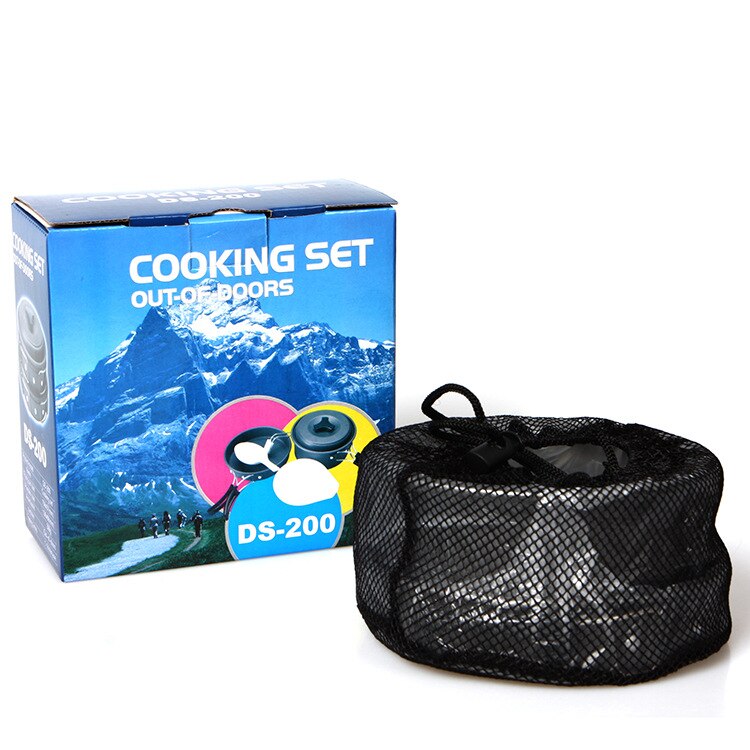 Kookpot koekenpan twee outdoor camping set pot set thuis keuken benodigdheden non-stick pan aluminium pot met handvat