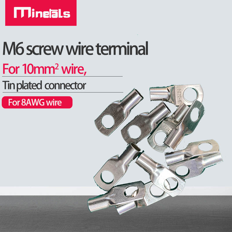 SC10-6 Connector Terminal Voor 10mm2 Wire Tin Koper Geschikt Voor 8AWG Draad M6 Schroef Gat 6.2Mm Bedrading Gat diameter 5.4Mm