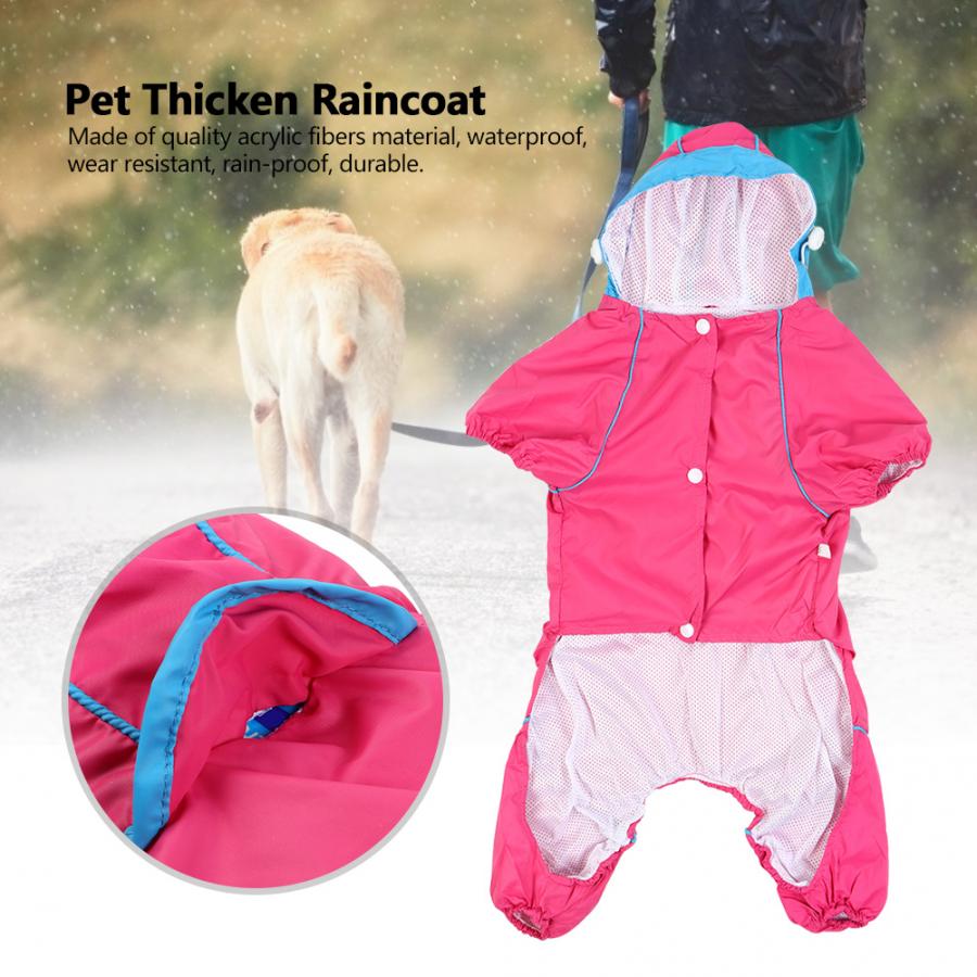 Tyk kæledyr hund kat vandtæt regntæt hætteklædt ét stykke regnfrakke rød vandtæt lille hundetøj regnfrakke kæledyrsforsyning