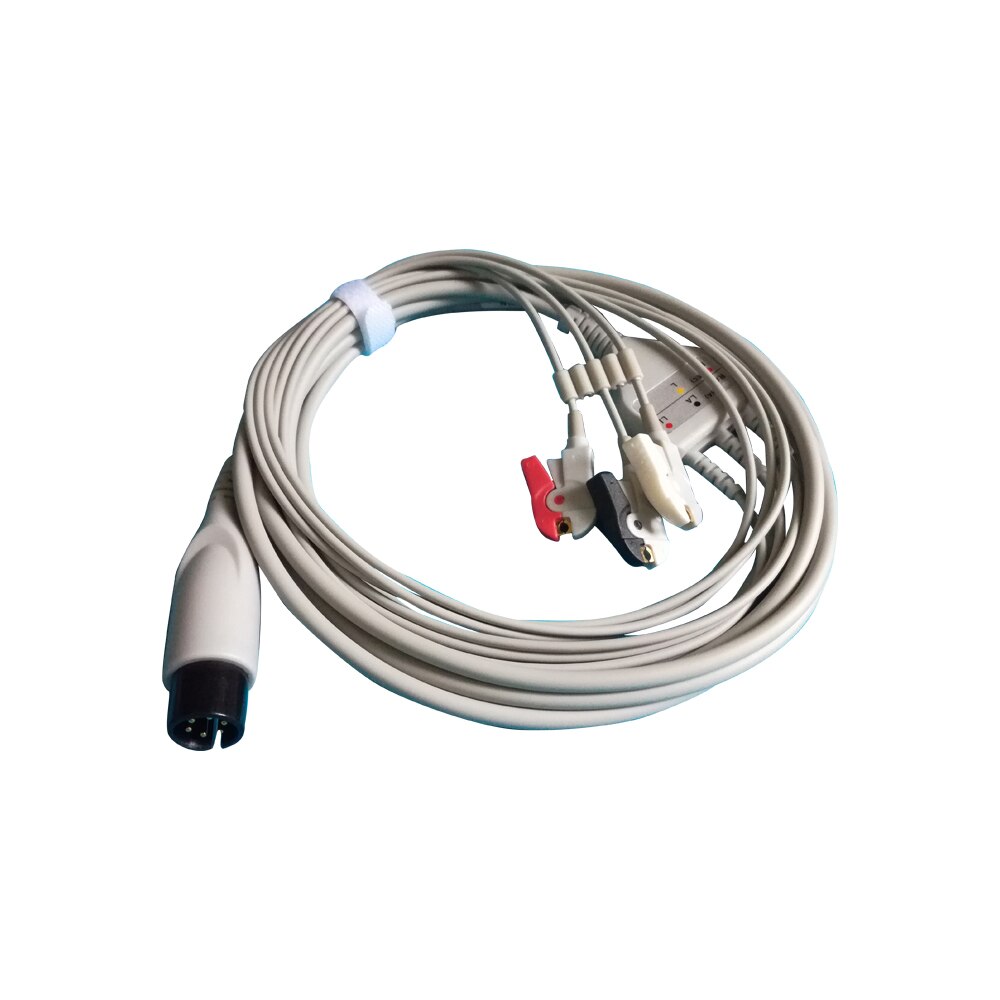 Mindray PM7000 PM8000 PM9000 MEC1000 MEC2000 6 Pins Een Stuk 5 Lood 3 Lead Ecg-kabel Snap Clip Op terminal