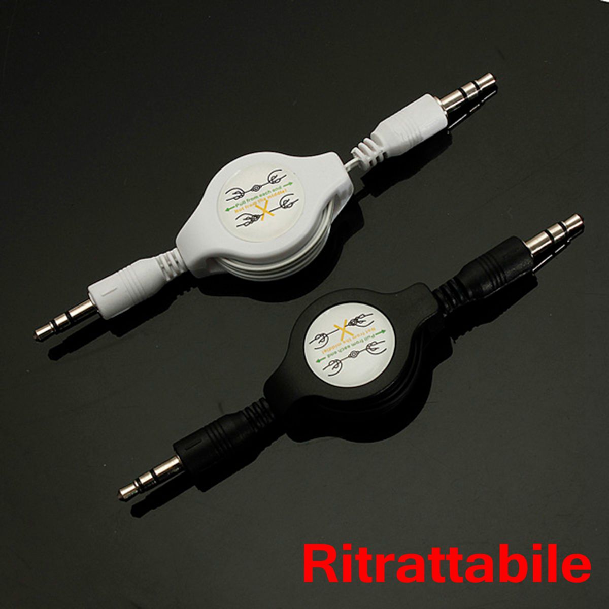3.5mm Retractable AUX Kabel Man Op Man Auto Kit MP3 Audio Kabel Adapter Stereo Audio Auxiliary Kabel 80CM