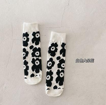 Calza per bambini autunno cartoon orso baby Legwarm cotton tube boy girl calza scaldamuscoli per bambini: white flower