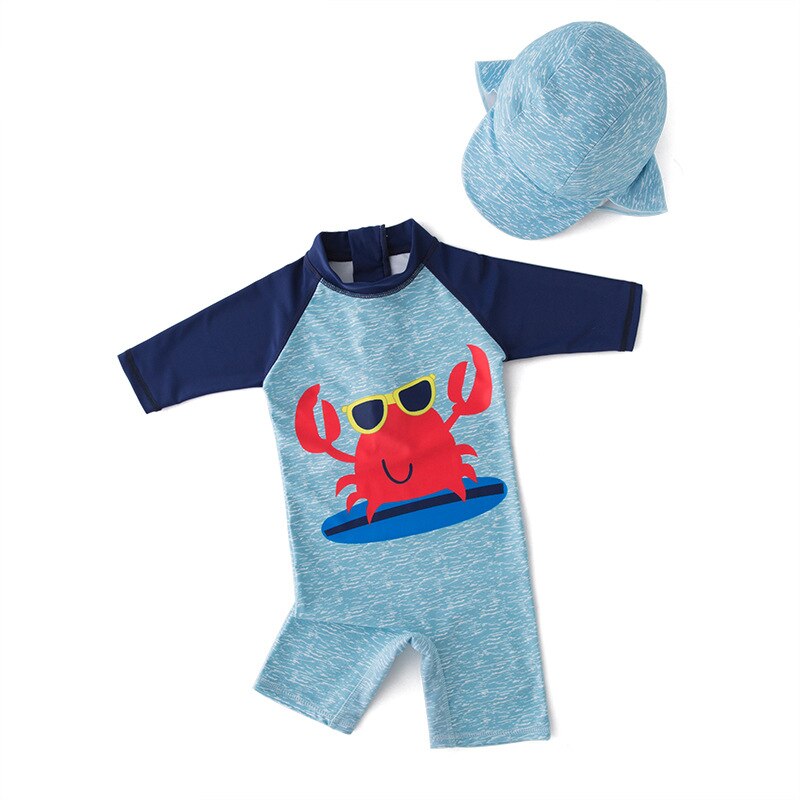 baby gutt badedrakt solkrem svømming sommer badedrakt romper+lokk 2 stk låve takrenne badetøy baby gutt badedrakt badetøy