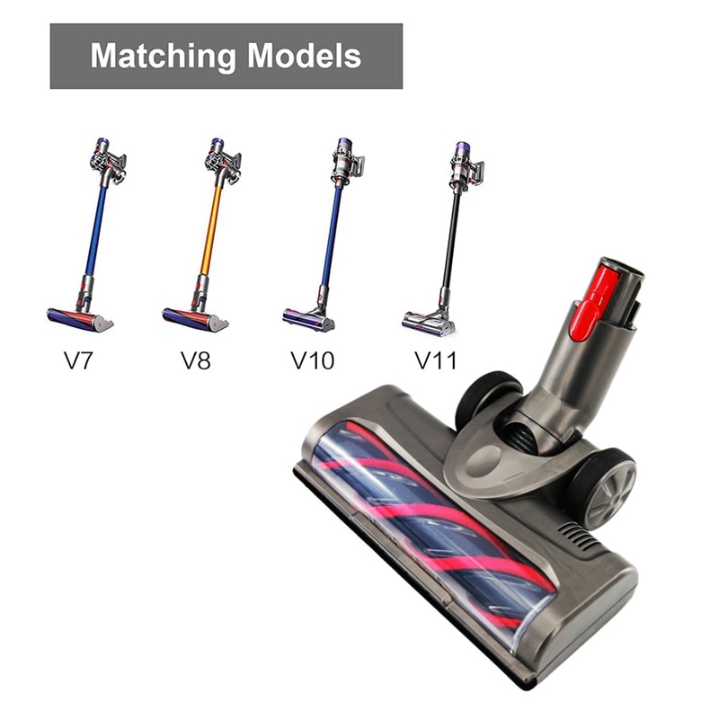 Motorized Floor Brush Head For Dyson V7 V8 V10 V11 V15 Vacuum Cleaner Fluffy Soft Roller Head Quick Release Floor Head