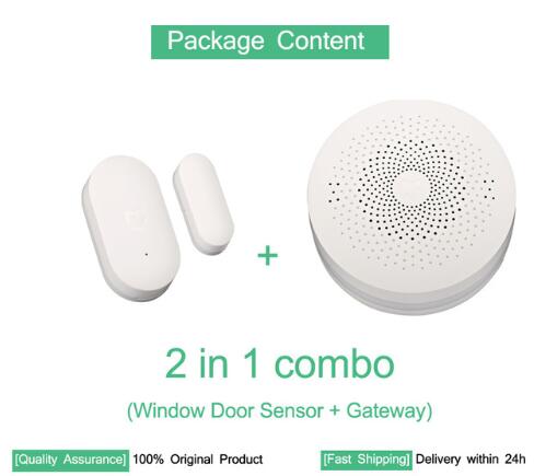 Xiaomi mijia Smart Home Kits Gateway Hub Door Window Sensor Human body Sensor Cube Wireless Switch Humidity Zigbee Plug D5: door add gateway