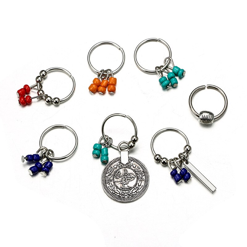 7 stuks Per Lot Zilveren Vlechten Haar Kraal Dreadlocks Bead Gold Tone