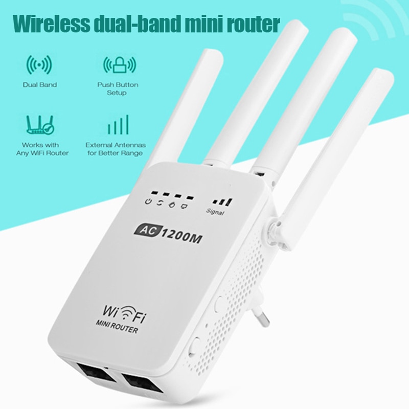 Draadloze Kruis Muur Router 1200M Dual-Band Wifi Mini Enhanced High Power Repeater SDF-SHIP