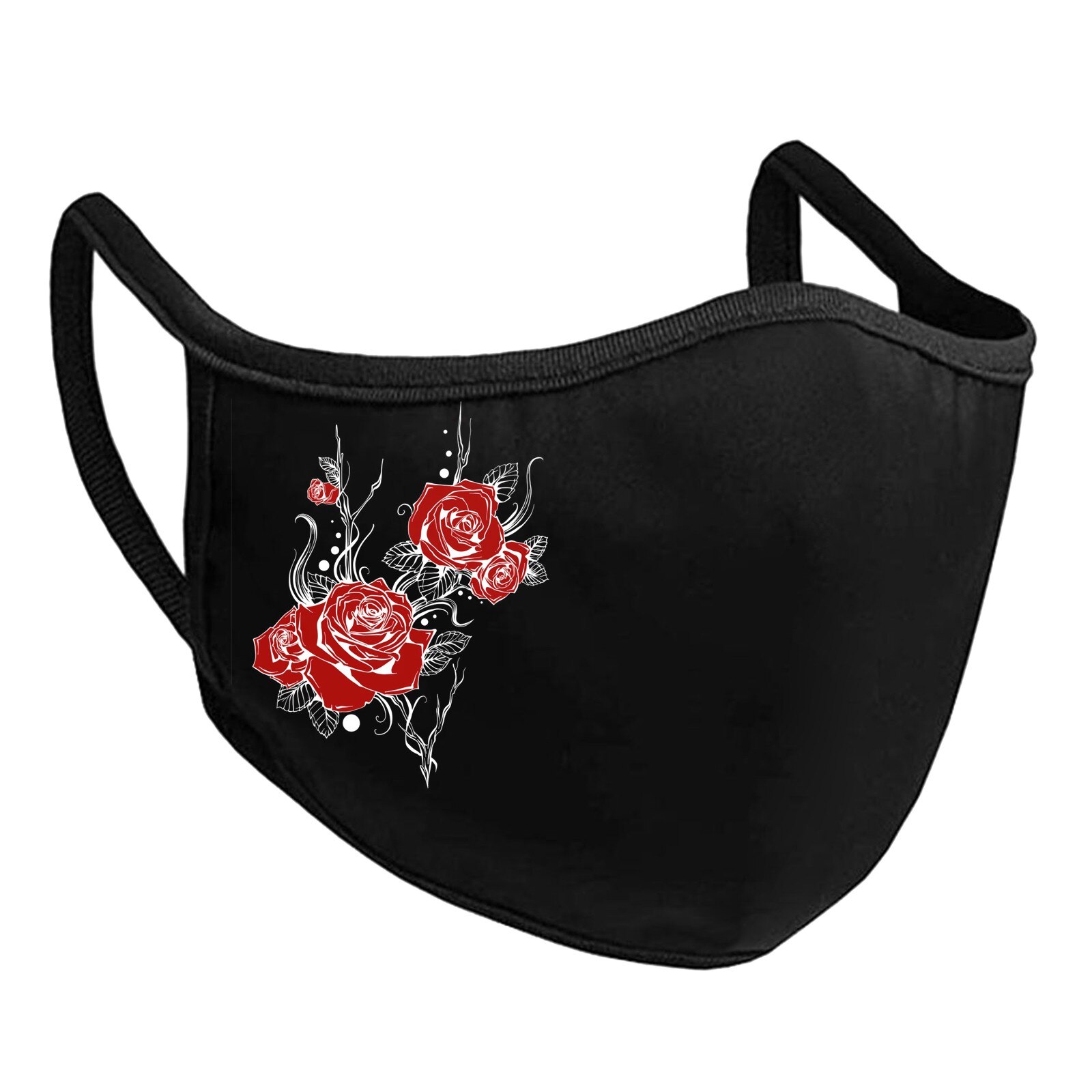 Plus Size Adult Black Ski Fasemask Flower Printed Fabric Reusable Breathable Cotton Mascarillas Bandana: J