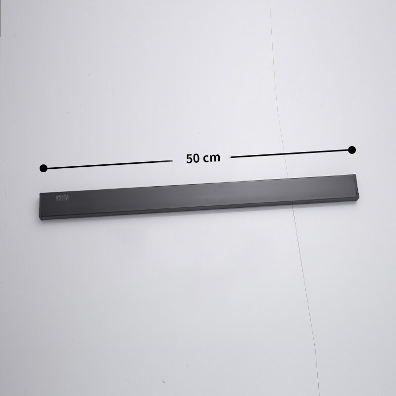 Bvz rustfritt stål magnetisk knivholder knivblokk veggmontert magnet knivholder stativ for kniver: Svart 50cm
