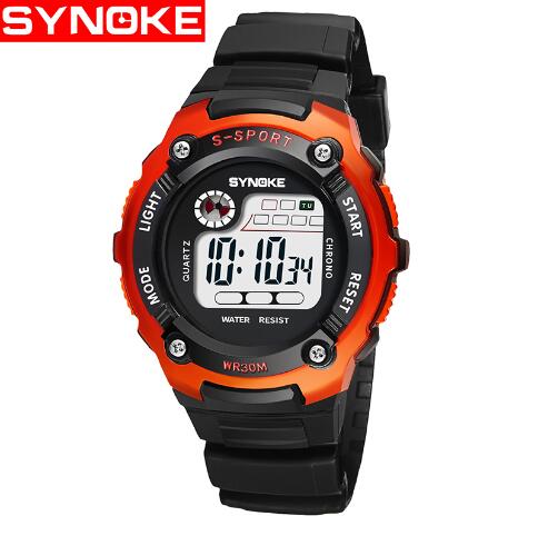 SYNOKE Digitale Kinderen Kijken Elektronische Kind Sport Polshorloge Digitale-horloge voor Meisje Jongen Kids Horloges Meisjes Jongens klok: orange