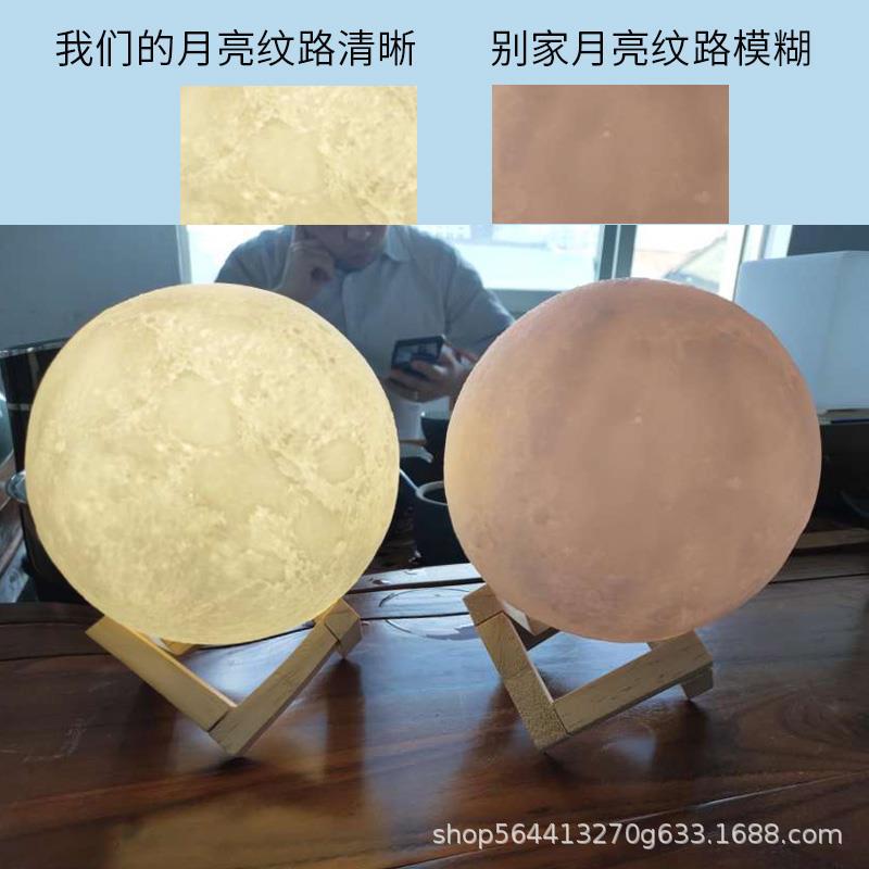 3D Print Rechargeable Moon Lamp LED Night Light Touch Switch Moon Light For Bedroom Decoration Birthday