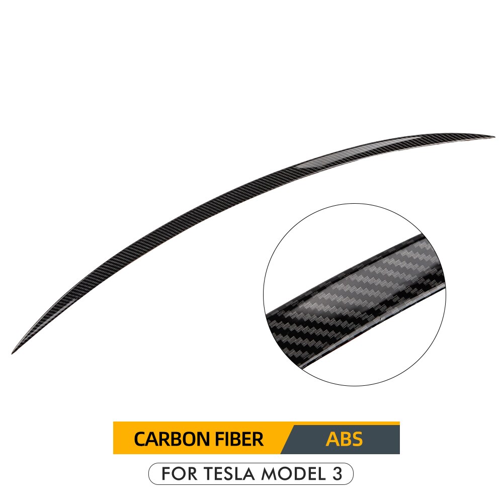 Heenvn Model3 Waterkerende Wing Voor Tesla Model 3 Spoiler Carbon Fiber Abs Kofferbak Spoiler Cover Model Er Accessoires: carbon ABS