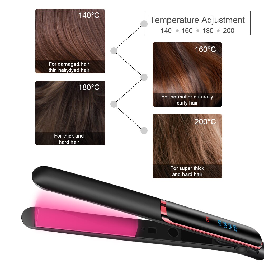 Fer à lisser à ions négatifs 400F, en céramique, fer à friser rapide, outil de coiffure