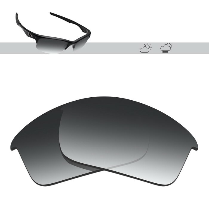 Glintbay Polarized Replacement Sunglasses Lenses for Oakley Bottle Rocket-Multiple Options: Grey Gradient