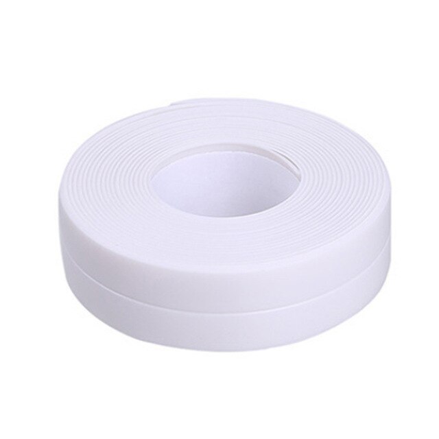 Pvc Zelfklevende Waterdichte Douche Wastafel Bad Edge Muursticker Voor Keuken Badkamer Bad Vloer Afdichting Kalefateren Strip Tape: White 2.2cm