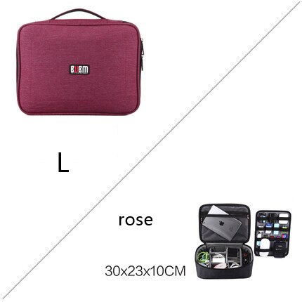 Bubm charger digitale ontvangst organizor case tas reistas voor netsnoer reistas gopro tas kabel: L Rose