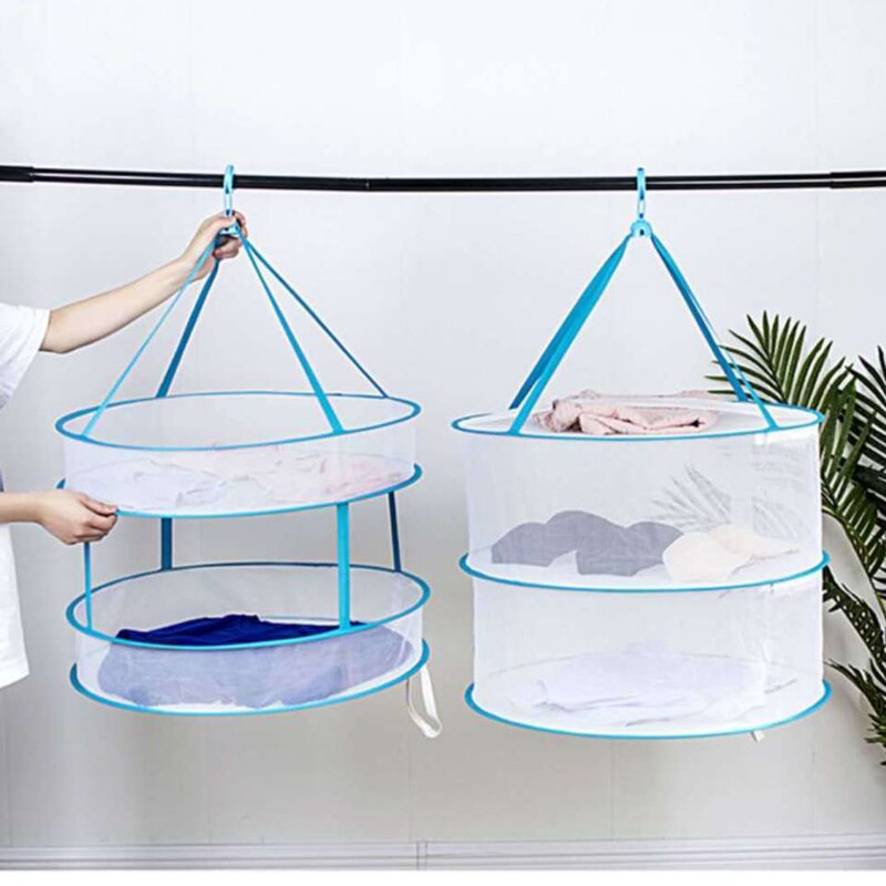 Typ haka kosz robić suszenia gospodarstwa domowego dwuwarstwowe skarpety suszenie netto ubrania płaskie netto kieszeń wieszak na ubrania składany 1 sztuka