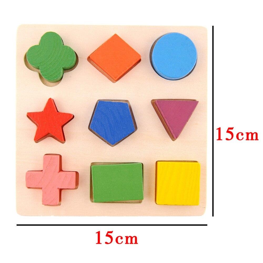 Clearance!Wooden Geometric Shapes Puzzle Sorting Math Bricks Preschool Learning Educational Game Toddler Toys for Children
