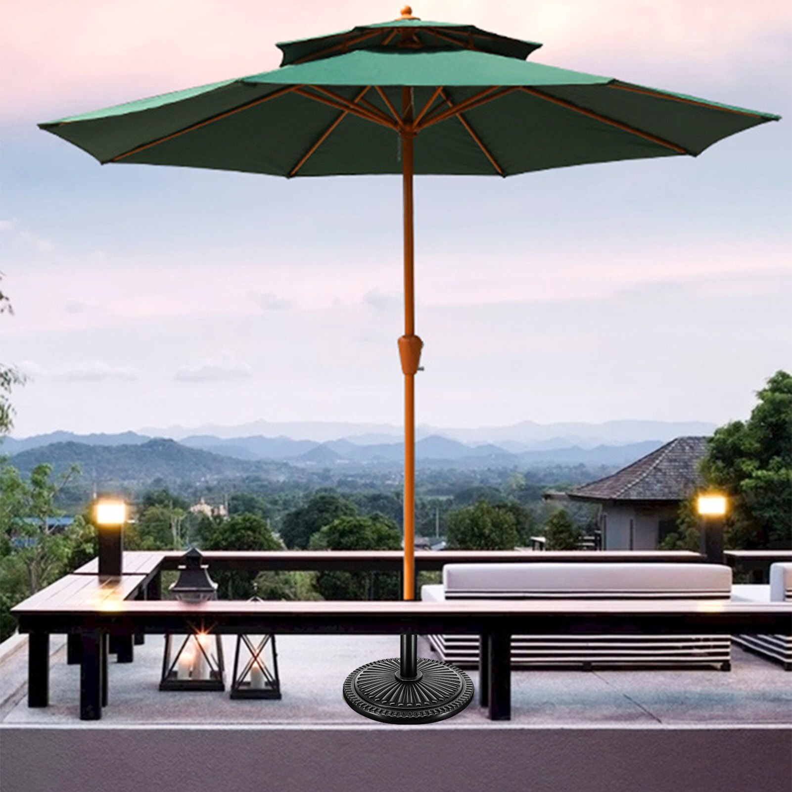 Stone Umbrella Base Parasol Base Resin Cement For Middle Column Umbrella Base For Home Use Products Resin Water Injection Base