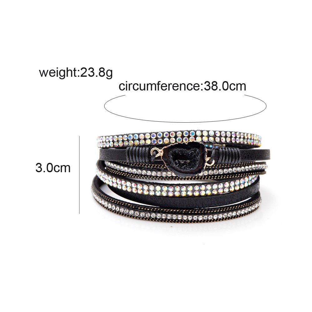 Cindy xiang 3 cores moda natural pedra pulseiras de couro para mulheres e homens unissex manguito pulseiras longo torcido braceletes verão