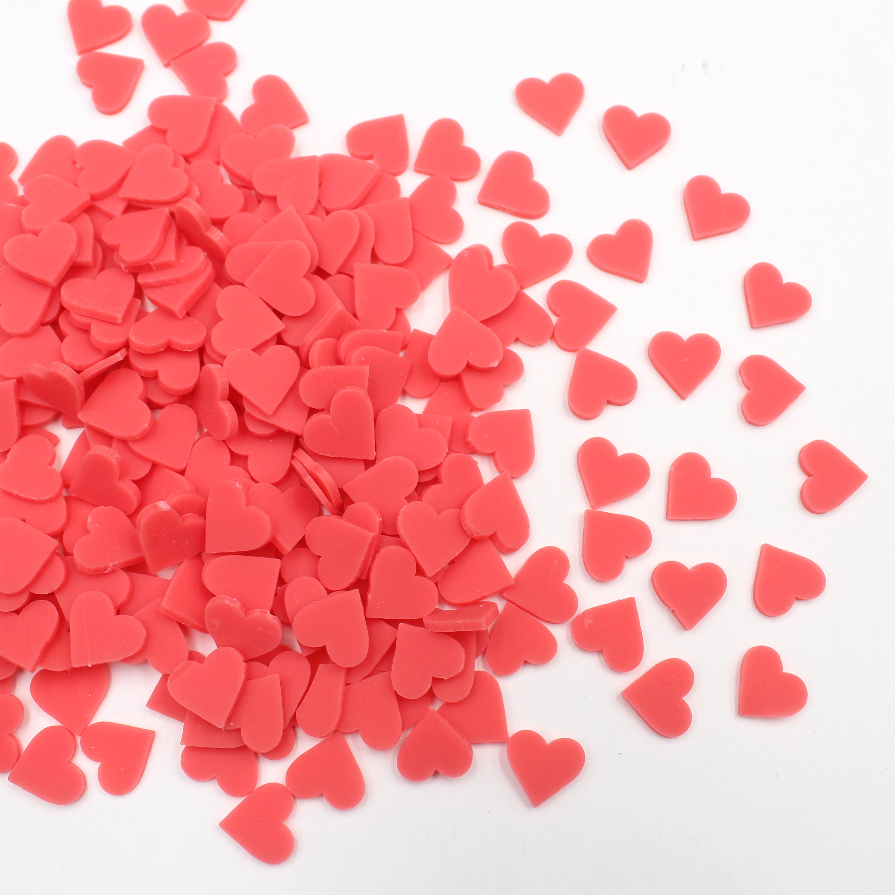 100g/Lot 8mm Heart-Shaped Polymer Clay Sharp-bottomed Heart Slices Sprinkles for Arts Decoration Diy Crafts Filler Accessories: 8MM-Red