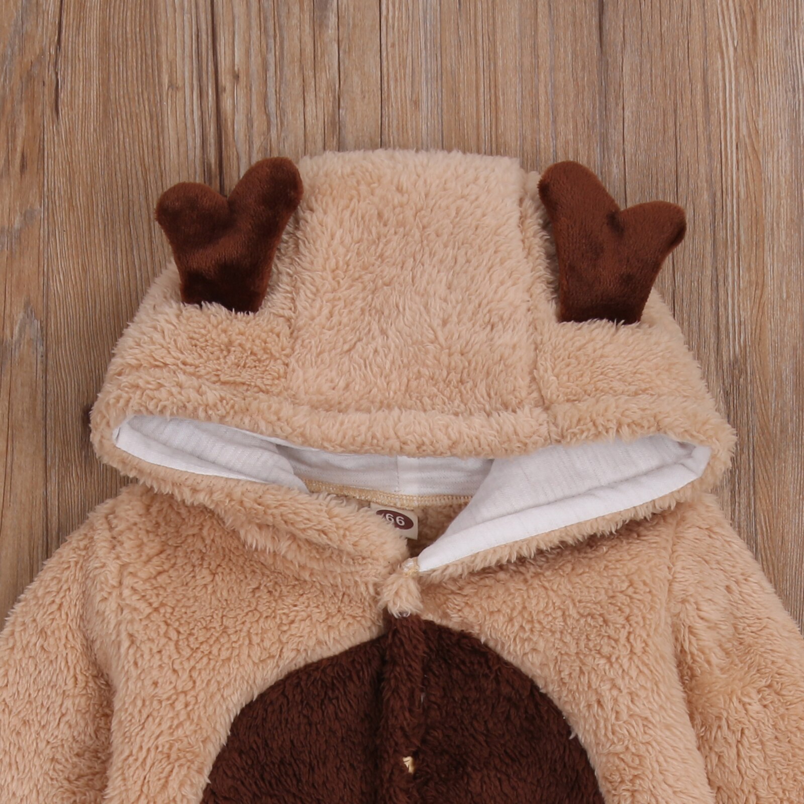 Barboteuse en fourrure pour -né fille et garçon de 0 à 18 mois, avec capuche et oreilles de dessin animé, manches longues, simple boutonnage, combinaisons, tenues d'hiver