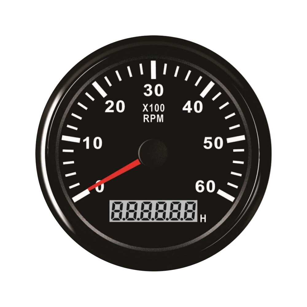 85mm Tachometer with Hourmeter Truck Car Boat Diesel Engine Tacho Meter Sensor Gauge REV Counter with Backlight M16 M18: 6K BN
