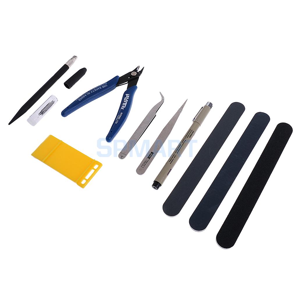 7 Uds. De herramientas de modelismo para coche, pinzas de construcción, alicates de corte, herramienta pulida para modelo Gundam