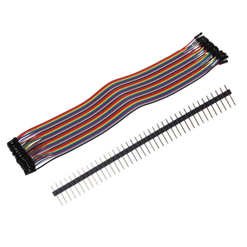 10Pcs 1x40 Pin 2.54Mm Pitch Straight Single Row PCB Pin Headers & 40Pcs Female To Female Solderless Flexible Breadboard Jumper C