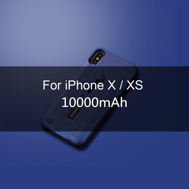 10000mAh Power Bank Für iphone 6 6s 7 8 Plus Batterie Ladegerät Fall Für iphone X XS Max XR Batterie Fall Ladegerät Fall Backup: Blue For i X Xs