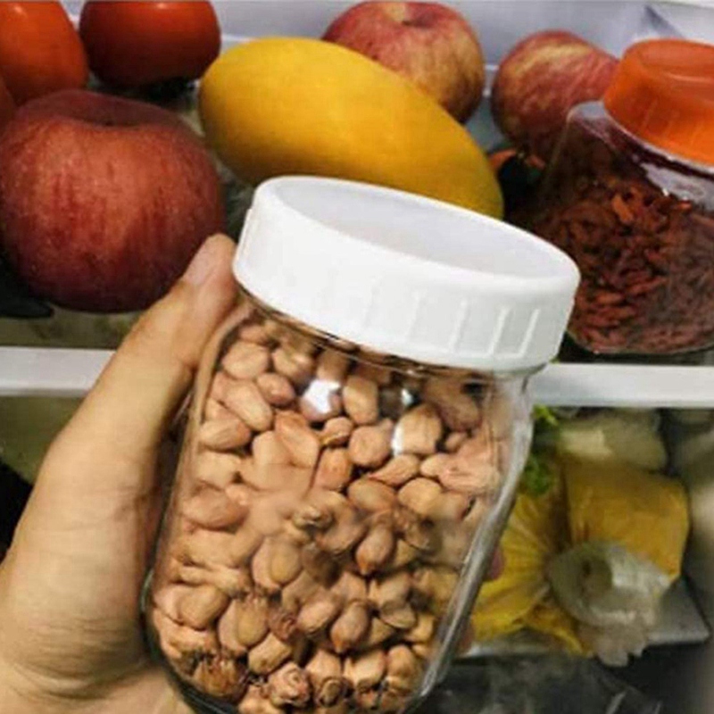 24 Count Canning Jar Lids Wide Mouth,Plastic Mason Jar Lids with Silicone Seals Rings Fits Ball/Kerr Jars, Leak-Proof
