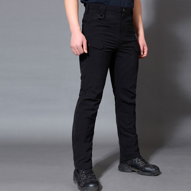 TOPMen's Pants Waterproof Windproof Trousers Outside Sports Hiking Pants Multi-Pocket Work Pants Black M