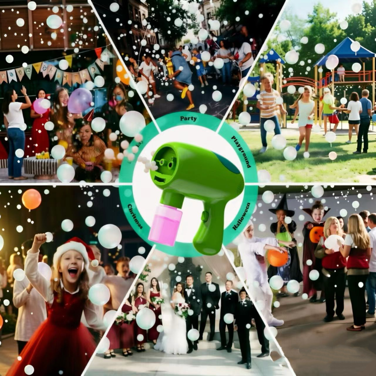 Rechargeable Fog Bubble Machine Type-C port with Smoke Bubble for Party Outdoor Indoor DJ Wedding Photography children toy