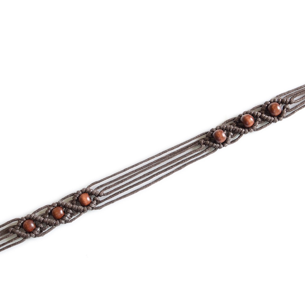 Bohemia grânulos feitos à mão corda trançada cintura feminina cinto cinta vestido cintura fina