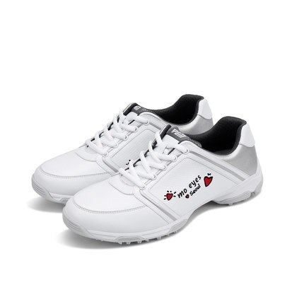Pgm dam golfskor mjukt läder vattentäta skor dam spikes anti-halk bra grepp resistenta golfskor sneakers  eu35-40: Grå / 5.5
