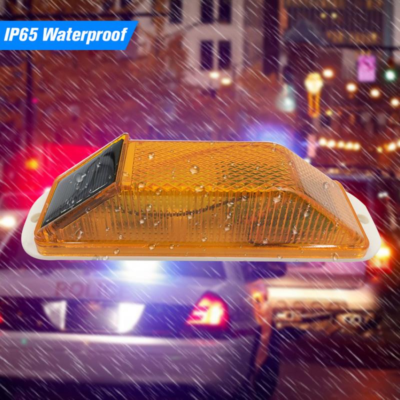 Advarselslampe solcelledrevet advarselslys natkørsel strobe blitz balustere vejbane sikkerhedssignal chip nem installation