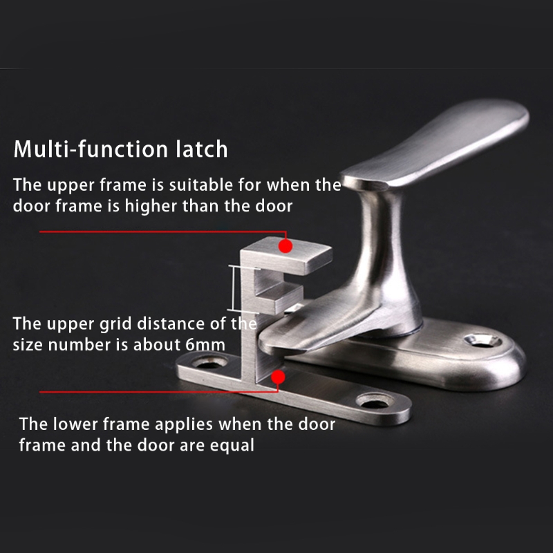 67JB Stainless Steel Doors and Windows Sash Lock Window Latch Handle Sliding Window Handle Security Hasp Hardware Fittings
