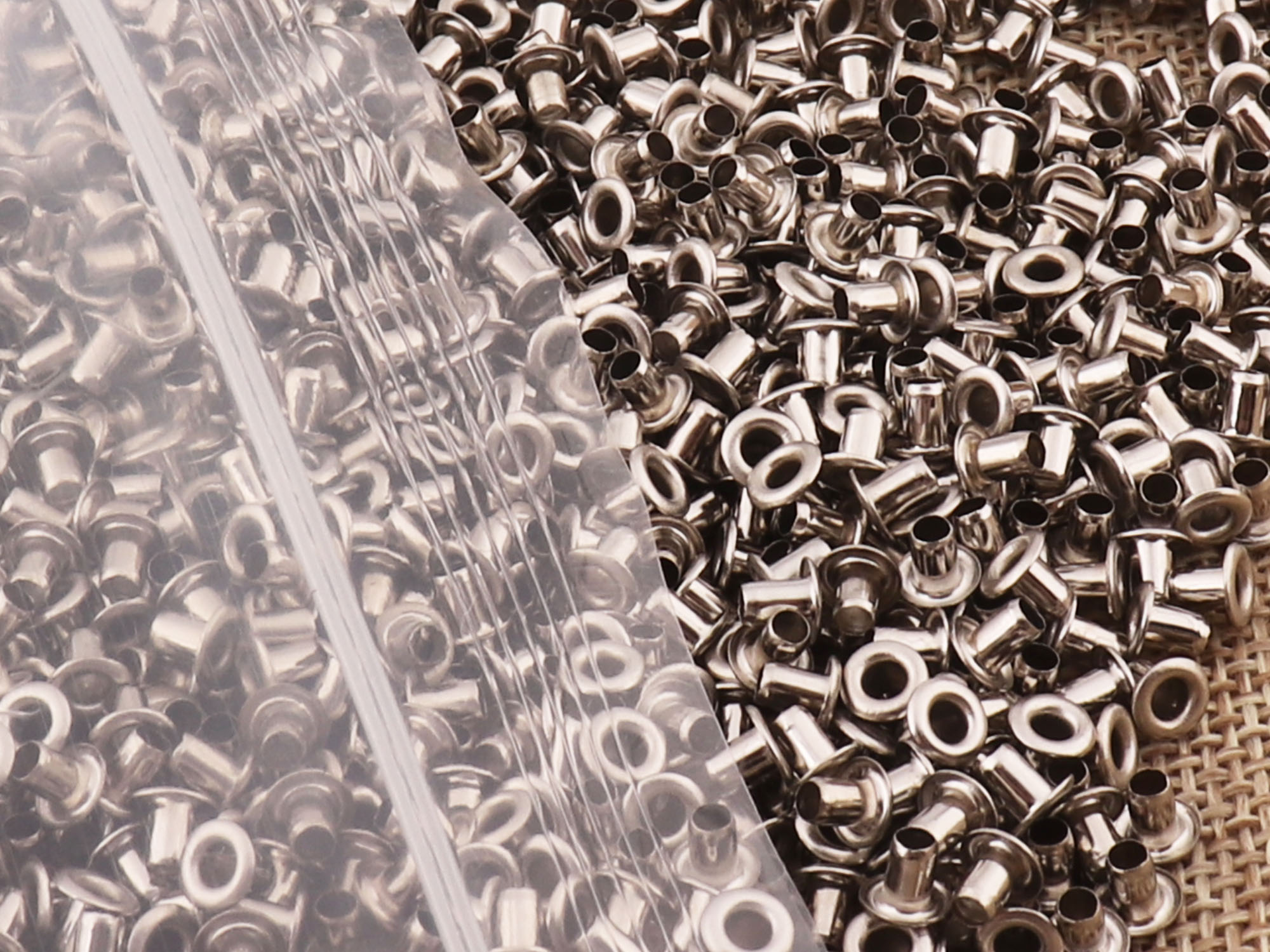 200Stck Mini Silber- Metall Ösen und Ösen Pro Stichworte,Nähen Ösen Tunnel Segeltuch Ösen Tasche Ösen