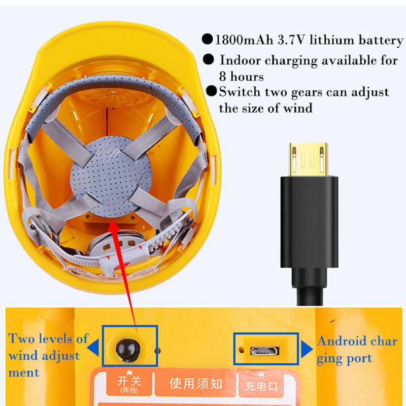 Solar Fan Hat Charging Hard Hat Summer Outdoor Work Solar Power Safety Helmet Fishing Ventilation Cooling Fan Cap