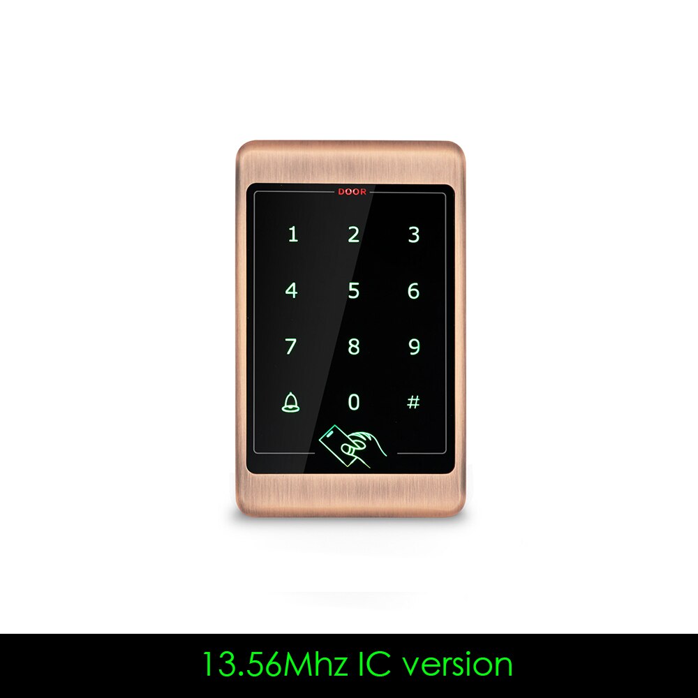 RFID Metal Access Control Keypad Waterproof touch keypad and metal case Outdoor Door Opener Electronic Lock System 4000 user: 13.56Mhz IC version