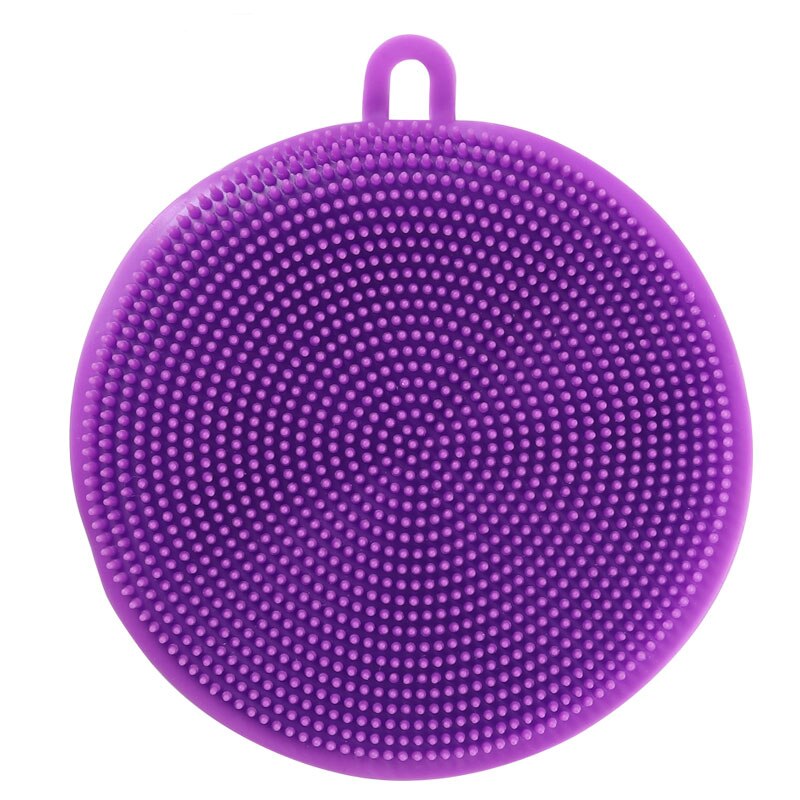 5PCS Silikon Küche Reinigung Pinsel Spülmaschine Schwämme Dish Waschen Schwamm Magie Wäscher Haushalt Pinsel Küche Zubehör: Purple