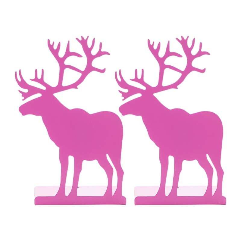 Patroon Antislip Verdikking Ijzer Metalen Boekensteunen Boek Organizer Voor Bibliotheek School Office Home Studie Bureau Organizer X3UE: rose red