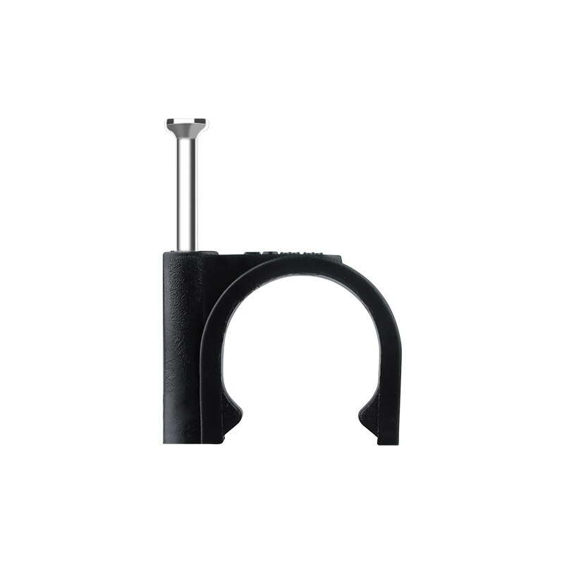 100Pcs Round Plastic Cable Clips Holder 16/18/20/22/25MM Electrical Wire Clasp Cord Tie Wall With Nail Circle Clamp 3/8 Tube